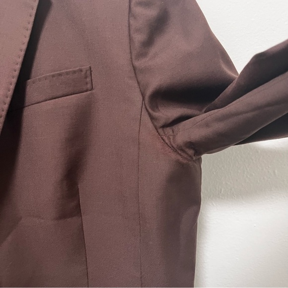 J CREW 100% Wool Brown Blazer Jacket Size 8 Petite - Picture 9 of 12